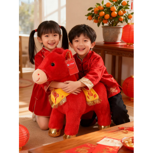 2026馬年吉祥物公仔毛絨玩具生肖馬本命年新年接福開運馬大號娃娃