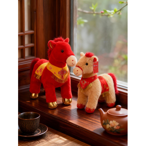 2026馬年吉祥物公仔毛絨玩具生肖馬本命年新年接福開運馬大號娃娃