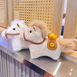 馬上有錢元寶小馬掛件2026馬年吉祥物公仔包包小掛飾生肖毛絨玩具