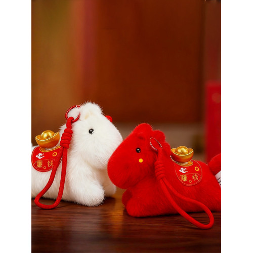 馬上賺錢2026馬年吉祥物玩偶公仔馬年生肖毛絨玩具新年禮物擺件