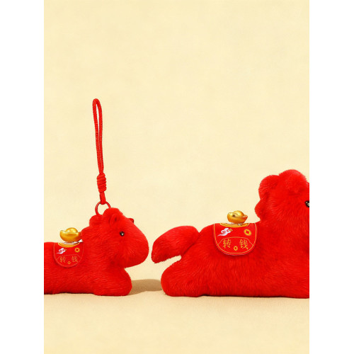 馬上賺錢2026馬年吉祥物玩偶公仔馬年生肖毛絨玩具新年禮物擺件