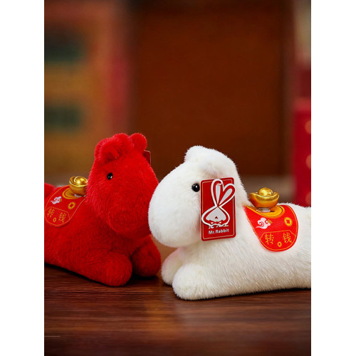 馬上賺錢2026馬年吉祥物玩偶公仔馬年生肖毛絨玩具新年禮物擺件