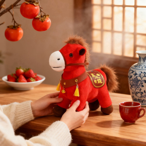 2026馬年吉祥物公仔馬上有錢小馬玩偶毛絨玩具娃娃新年會禮物