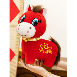 2026馬年吉祥物毛絨玩具小馬公仔馬上有錢生肖馬玩偶元旦活動禮品