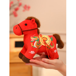 2026馬年毛絨玩具馬年吉祥物公仔生肖馬玩偶龍飛鳳舞娃娃年會禮品