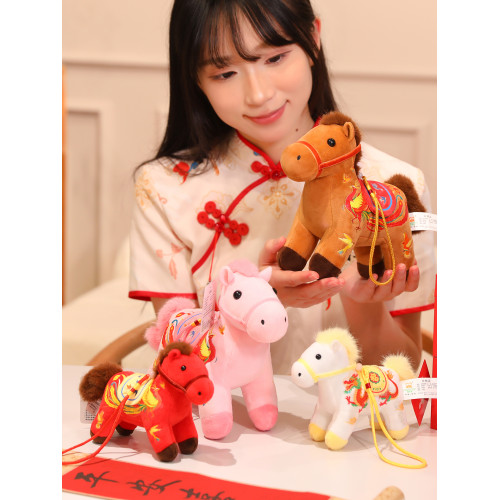2026馬年毛絨玩具馬年吉祥物公仔生肖馬玩偶龍飛鳳舞娃娃年會禮品