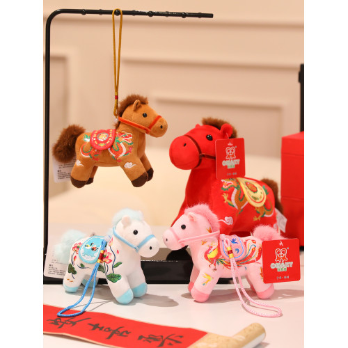 2026馬年毛絨玩具馬年吉祥物公仔生肖馬玩偶龍飛鳳舞娃娃年會禮品