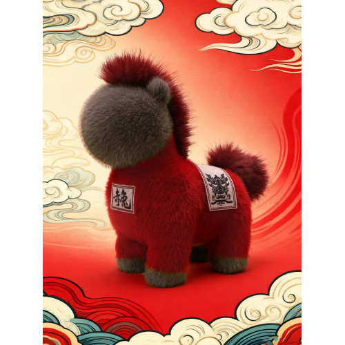 2026馬年吉祥物公仔赤兔毛絨玩具生肖馬玩偶禮品新年禮物年會擺件