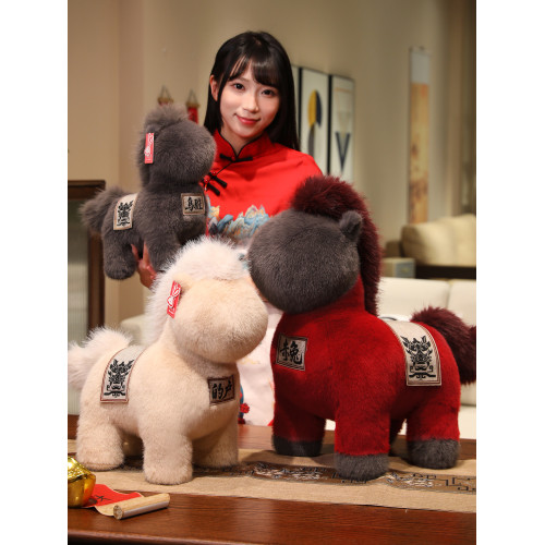 2026馬年吉祥物公仔赤兔毛絨玩具生肖馬玩偶禮品新年禮物年會擺件