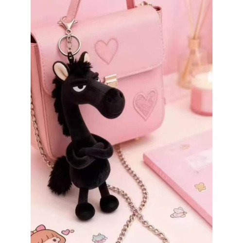 天選黑馬2026馬年毛絨後背包掛飾掛件吉祥物小馬玩偶公仔獨特設計玩