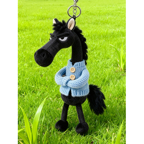 天選黑馬2026馬年毛絨後背包掛飾掛件吉祥物小馬玩偶公仔獨特設計玩