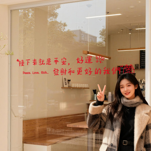 新款過年窗花福字門貼靜電玻璃貼2026新年裝飾品馬年春節氛圍貼紙