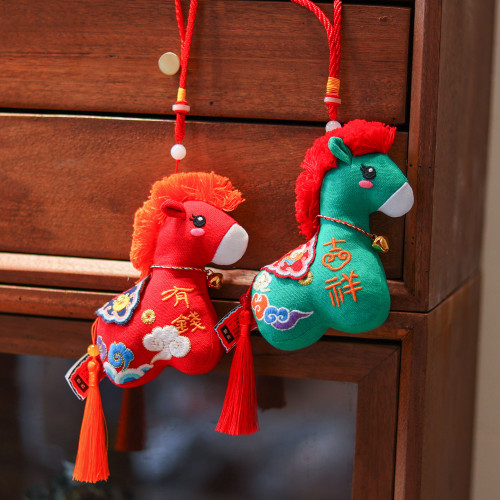 2026馬年吉祥物國風屬馬玩偶布娃娃公仔布藝小馬毛絨玩具新年禮品