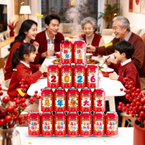 2026新款馬年可樂貼紙春節年夜飯喬遷之喜布置裝飾年會儀式感