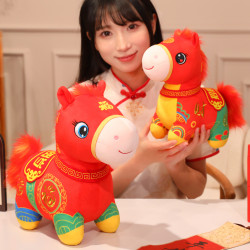 2026馬年吉祥物公仔生肖馬毛絨玩具來福馬玩偶年會銀行禮品娃娃
