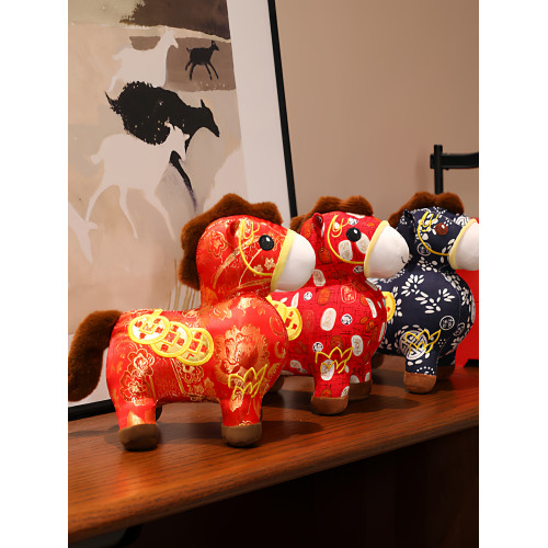 2026馬年吉祥物可愛小馬毛絨玩具生肖馬公仔布娃娃年會禮品