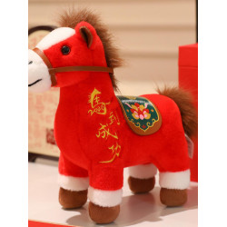 2026馬年吉祥物公仔馬年毛絨玩具生肖馬玩偶開門紅活動小馬禮品