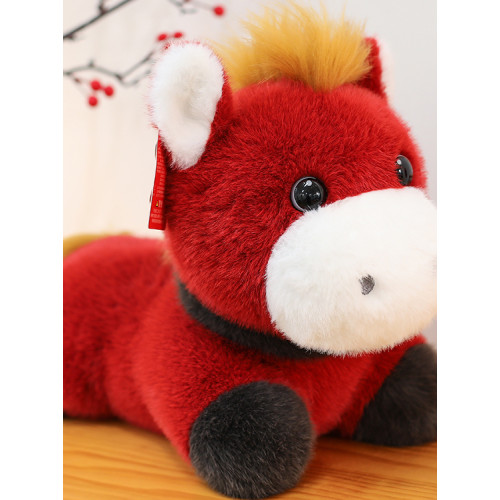 2026馬年吉祥物公仔生肖玩偶擺件棗紅嘟嘟馬毛絨玩具元旦新年禮物