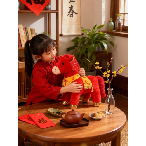 2026馬年生肖馬公仔毛絨玩具馬年禮物吉祥物布娃娃年會禮物女