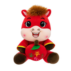 新年禮物2026馬年吉祥物公仔生肖馬毛絨玩具祝福萌馬玩偶年會禮品