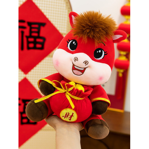 新年禮物2026馬年吉祥物公仔生肖馬毛絨玩具祝福萌馬玩偶年會禮品