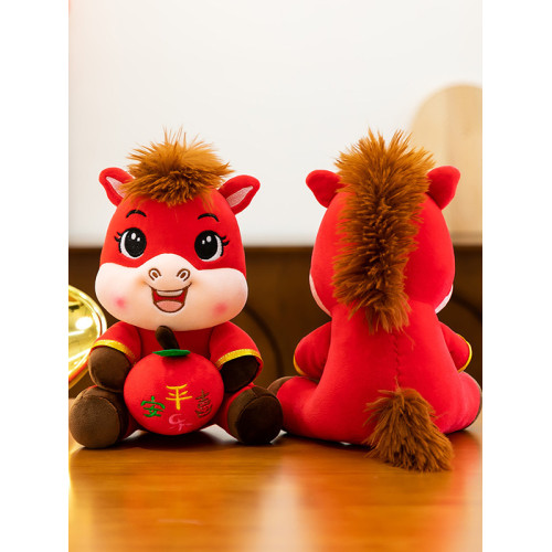 新年禮物2026馬年吉祥物公仔生肖馬毛絨玩具祝福萌馬玩偶年會禮品