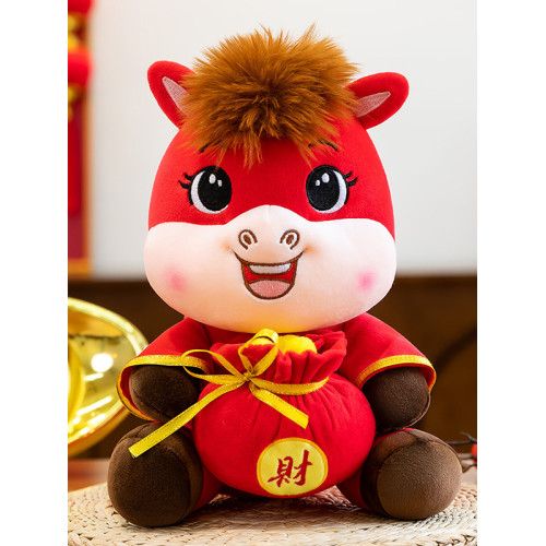 新年禮物2026馬年吉祥物公仔生肖馬毛絨玩具祝福萌馬玩偶年會禮品