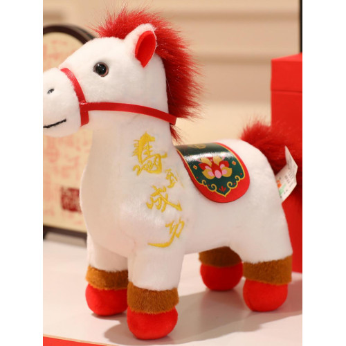 2026馬年吉祥物公仔馬年毛絨玩具生肖馬玩偶小馬開門紅活動禮品 h