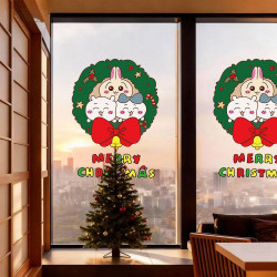2026新年聖誕節裝飾貼紙聖誕樹chiikawa吉伊卡哇櫥窗玻璃門貼窗貼