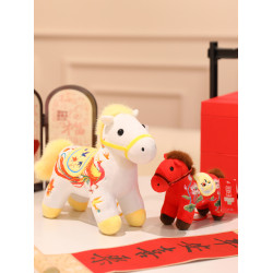 2026馬年吉祥物公仔民俗風小馬掛件毛絨玩具生肖馬玩偶布娃娃