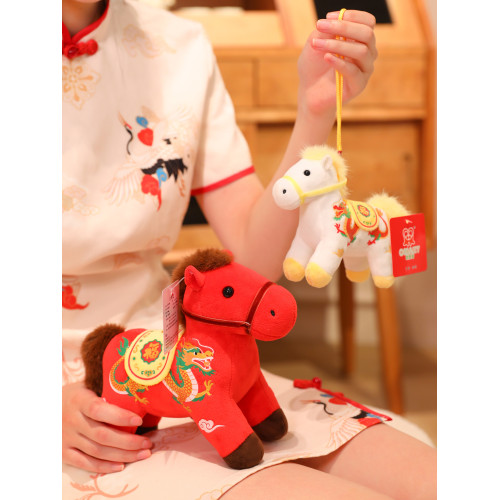 2026馬年吉祥物公仔民俗風小馬掛件毛絨玩具生肖馬玩偶布娃娃