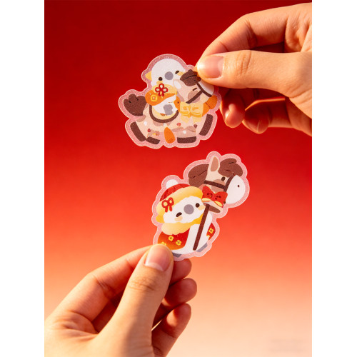 千鸚鳥捨春麗可愛卡通2026新春過年裝飾貼紙手帳DIY鳥籠春聯貼畫