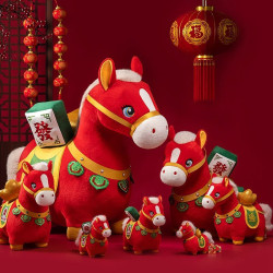 2026馬年吉祥物創意擺件新年禮物馬上發財生肖馬玩偶年會禮品