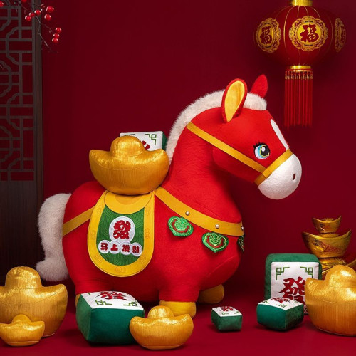 2026馬年吉祥物創意擺件新年禮物馬上發財生肖馬玩偶年會禮品