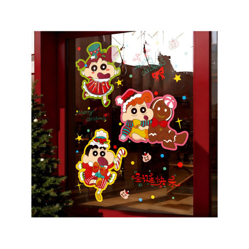2026聖誕節靜電貼櫥窗玻璃門耶誕雪花貼紙春節窗貼畫窗花創意貼紙