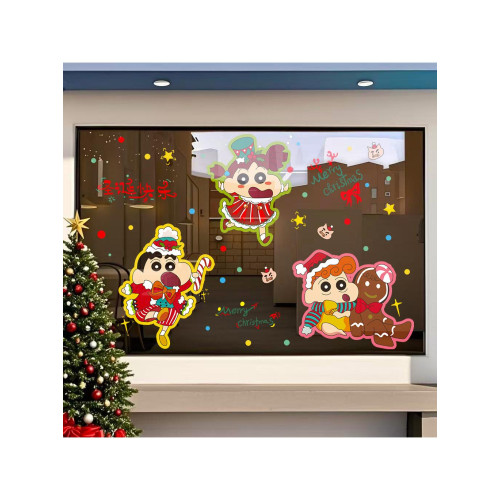 2026聖誕節靜電貼櫥窗玻璃門耶誕雪花貼紙春節窗貼畫窗花創意貼紙