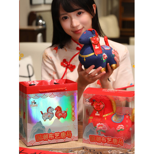 2026馬年吉祥物公仔富貴唐馬毛絨玩具公仔生肖馬擺件年會禮品