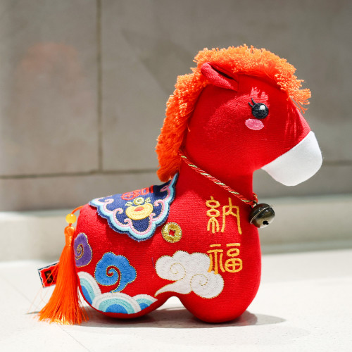 2026馬年吉祥物公仔四季平安生肖小馬小紅馬玩偶毛絨玩具年貨娃娃