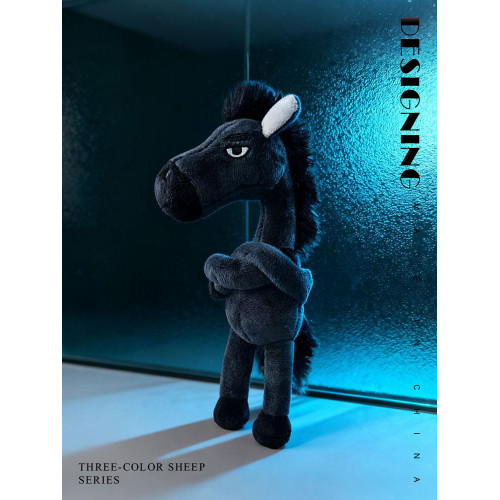 2026馬年吉祥物酷酷小馬掛件包包掛飾高冷黑馬公仔本命年新年禮物