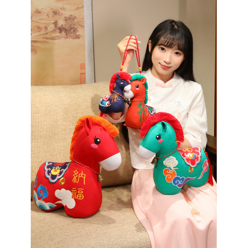 2026馬年吉祥物國風布藝小馬生肖馬毛絨玩具公仔掛件年會禮品禮物
