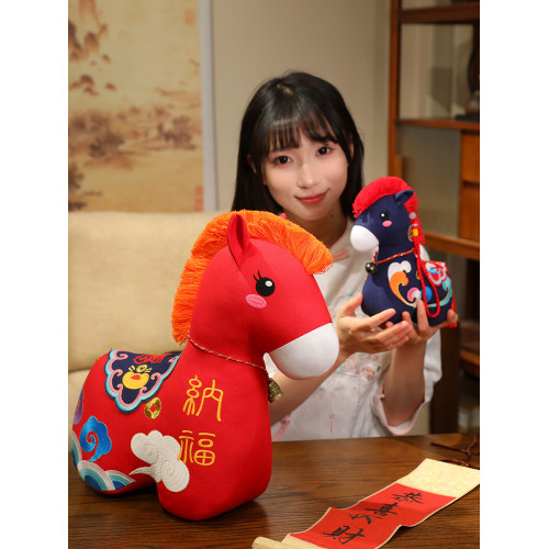 2026馬年吉祥物國風布藝小馬生肖馬毛絨玩具公仔掛件年會禮品禮物