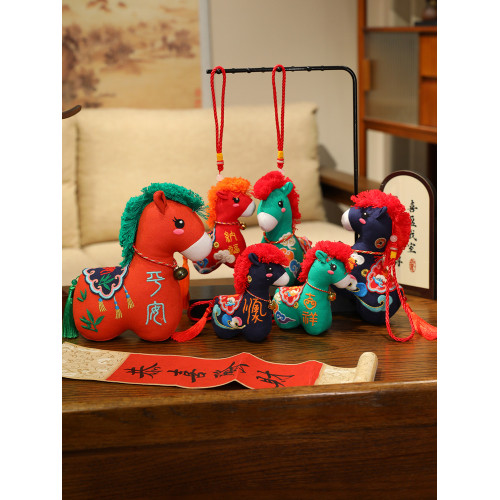 2026馬年吉祥物國風布藝小馬生肖馬毛絨玩具公仔掛件年會禮品禮物