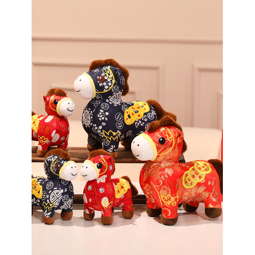 2026馬年吉祥物可愛小馬毛絨玩具生肖馬公仔布娃娃年會禮品