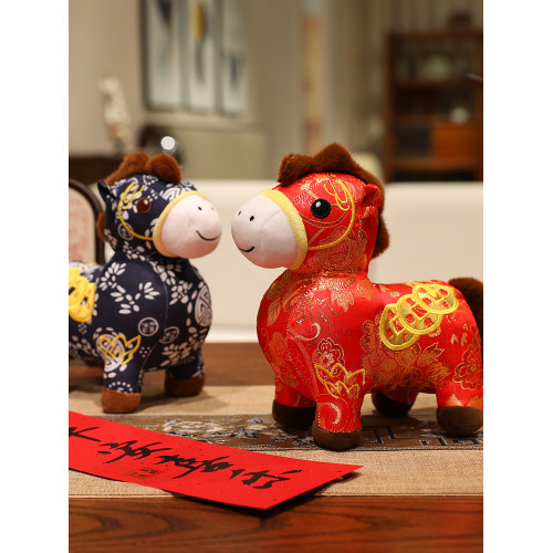 2026馬年吉祥物可愛小馬毛絨玩具生肖馬公仔布娃娃年會禮品