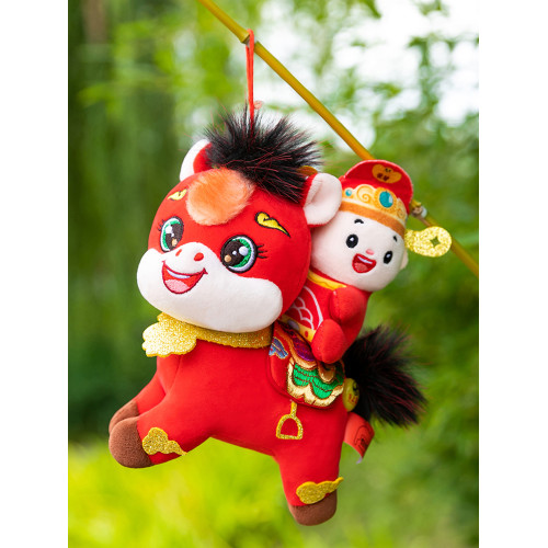 2026馬年吉祥物公仔毛絨玩具馬上發財玩偶生肖馬娃娃年會活動禮品