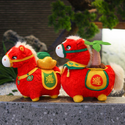 2026馬年公仔馬上發財吉祥物生肖馬發財樹玩偶馬上發財毛絨布娃娃