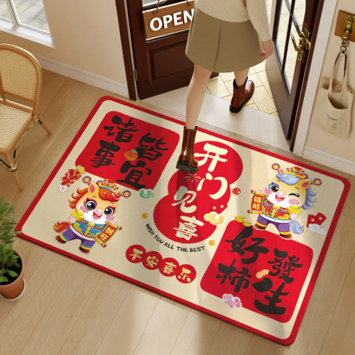 入戶地墊2026新款腳墊喜慶紅色進門門墊家用防滑地毯新年門口墊子