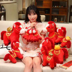 2026馬年吉祥物福馬公仔玩偶毛絨玩具生肖抱枕布娃娃新年禮物