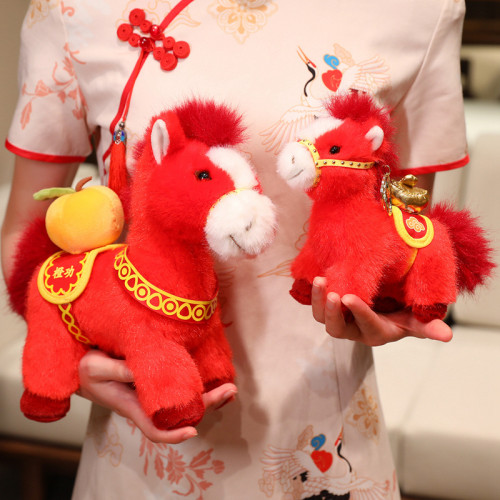 2026馬年吉祥物福馬公仔玩偶毛絨玩具生肖抱枕布娃娃新年禮物