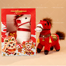 2026馬年吉祥物公仔開門紅年會生肖馬禮品小馬毛絨玩偶